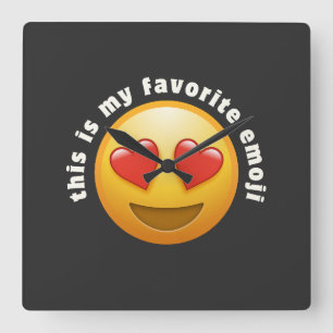 Horloge Carrée Amour - émoji frappé