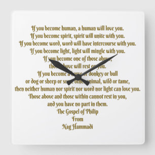 Horloge Carrée Amour et Esprit