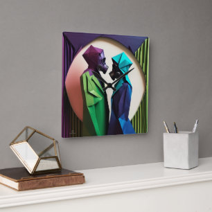 Horloge Carrée AMOUR ET RÉSISTANCE Origami Vibrant
