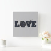 Horloge Carrée Amour jeu de basket avec balle bleue (Maison)