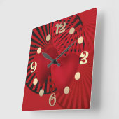 Horloge Carrée Amour, Mariage (Angle)