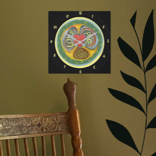 Horloge Carrée Amour Paix, Respire La Paix Temps Est Maintenant M