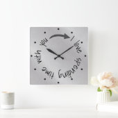 Horloge Carrée Amour passer du temps avec vous Citer (Maison)