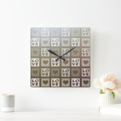 Horloge Carrée Amour Whimsical et Coeurs amusants (Maison)
