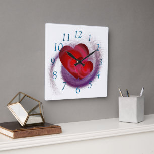 Horloge Carrée Amoureux