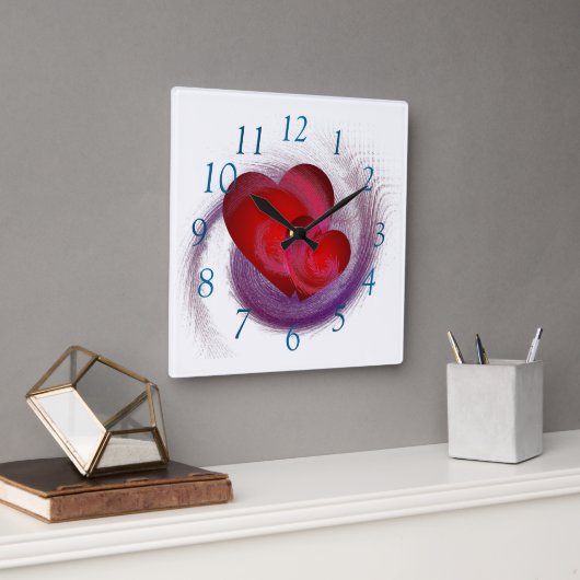 Horloge Carrée Amoureux (Bureau)