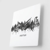 Horloge Carrée Amritsar Punjab Skyline BW (Angle)