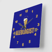 Horloge Carrée Amusante Ale et bière (Angle)