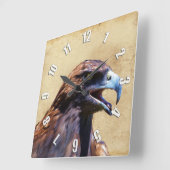 Horloge Carrée Amusants Bald Eagle Mauvaise Attitude Faune (Angle)