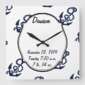 Horloge Carrée Anchor Pattern (Recto)