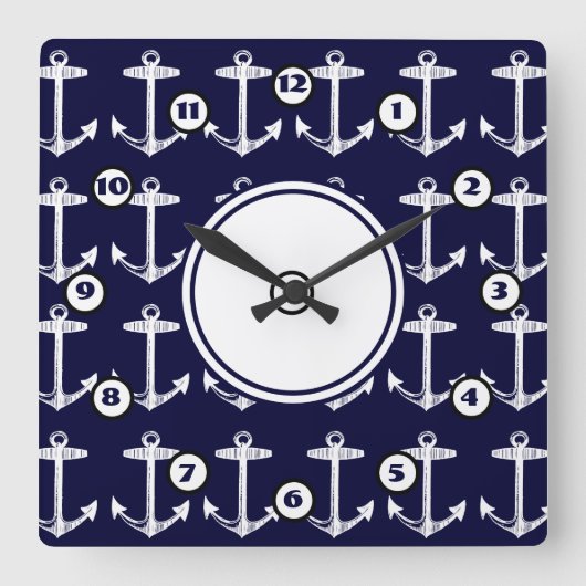 Horloge Carrée Anchor Pattern (Recto)