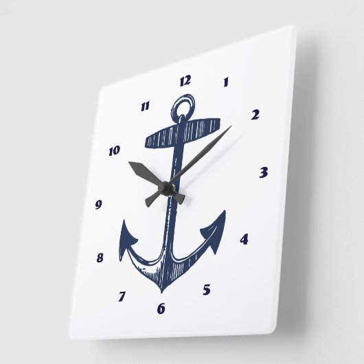 Horloge Carrée Anchor Pattern (Angle)