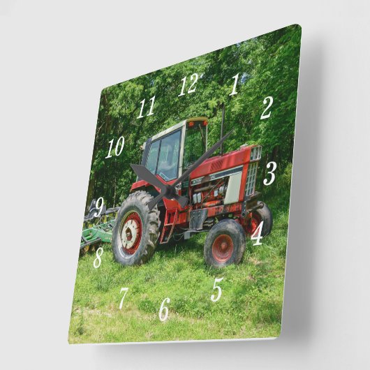 Horloge Carrée Ancien tracteur international (Angle)