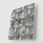 Horloge Carrée Ancienne école Simulée en aluminium brossé (Angle)