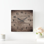 Horloge Carrée Anciennes planches en bois (Maison)