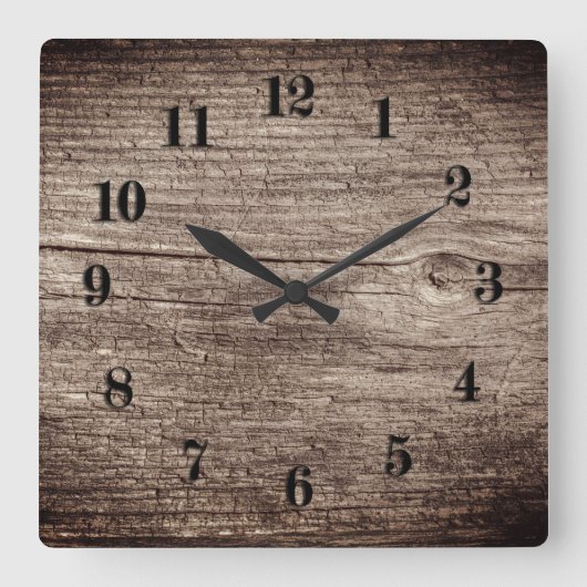 Horloge Carrée Anciennes planches en bois (Recto)