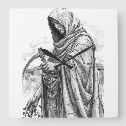 Horloge Carrée Ancient Chronos Marble Statue - Father Time with S (Recto)