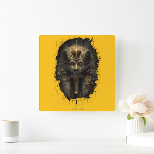 Horloge Carrée Ancient Malice Egyptian Pharaoh Black (Maison)