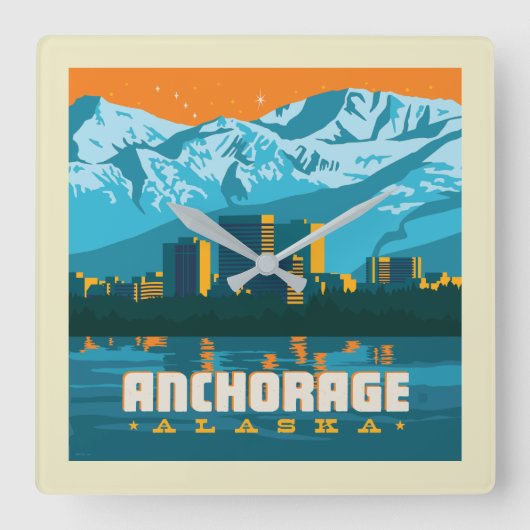 Horloge Carrée Ancrage, Alaska (Recto)