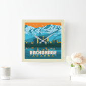 Horloge Carrée Ancrage, Alaska (Maison)