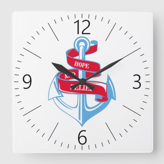 Horloge Carrée Ancre (Recto)