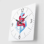 Horloge Carrée Ancre (Angle)