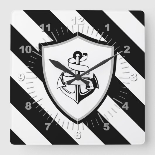 Horloge Carrée Ancre (Recto)