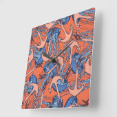 Horloge Carrée Ancre Et Motif De Méduse (Angle)