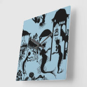Horloge Carrée Andersen : Little Mermaid Silhouette (Angle)