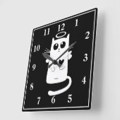Horloge Carrée Angel Chat (Angle)