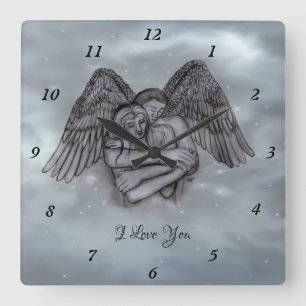 Horloge Carrée Angel Eros en amour
