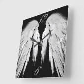 Horloge Carrée ANGEL WINGS Gray Touched Feathers Custom Numbers (Angle)