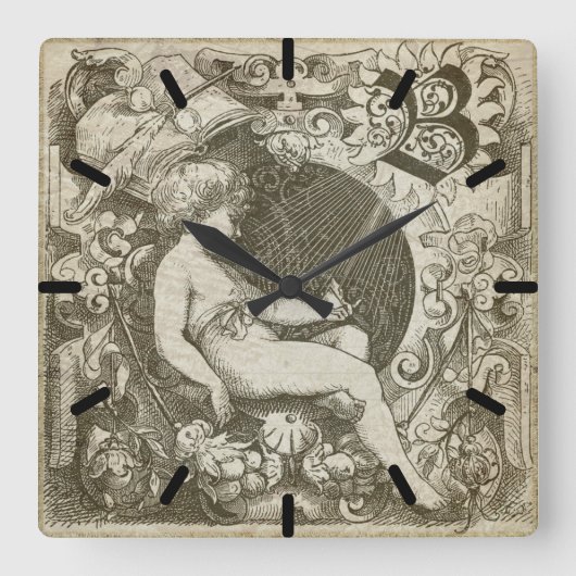 Horloge Carrée Angle vintage (Recto)
