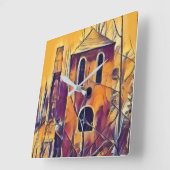 HORLOGE CARRÉE ANGLETERRE VICTORIENNE (Angle)