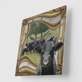 Horloge Carrée Angus noir (Angle)