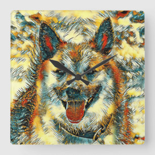Horloge Carrée AnimalArt_Dog_004