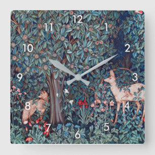 Horloge Carrée Animals dans The Forest, William Morris