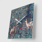 Horloge Carrée Animals dans The Forest, William Morris (Angle)
