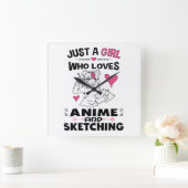 Horloge Carrée Animation et Sketching (Maison)