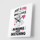 Horloge Carrée Animation et Sketching (Angle)