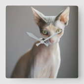 Horloge Carrée Animaux de bébés cutest | Chat Sphinx (Recto)