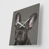 Horloge Carrée Animaux de bébés cutest | French Bulldog (Angle)