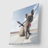 Horloge Carrée Animaux de bébés cutest | French Bulldog Booking (Angle)