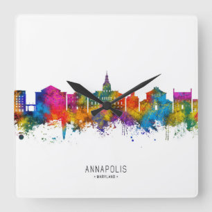 Horloge Carrée Annapolis Maryland Skyline