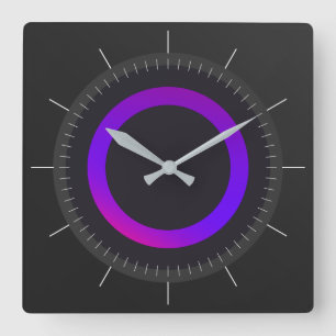 Horloge Carrée ANNEAU À COURANT   cercle en noir