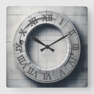 Horloge Carrée anneau de béton
