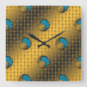 Horloge Carrée Année du Cheval d'eau