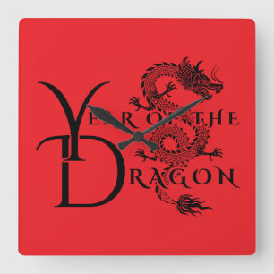 Horloge Carrée Année du dragon