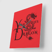 Horloge Carrée Année du dragon (Angle)