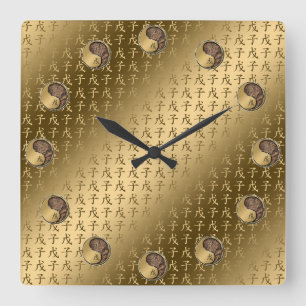 Horloge Carrée Année du Rat de Terre